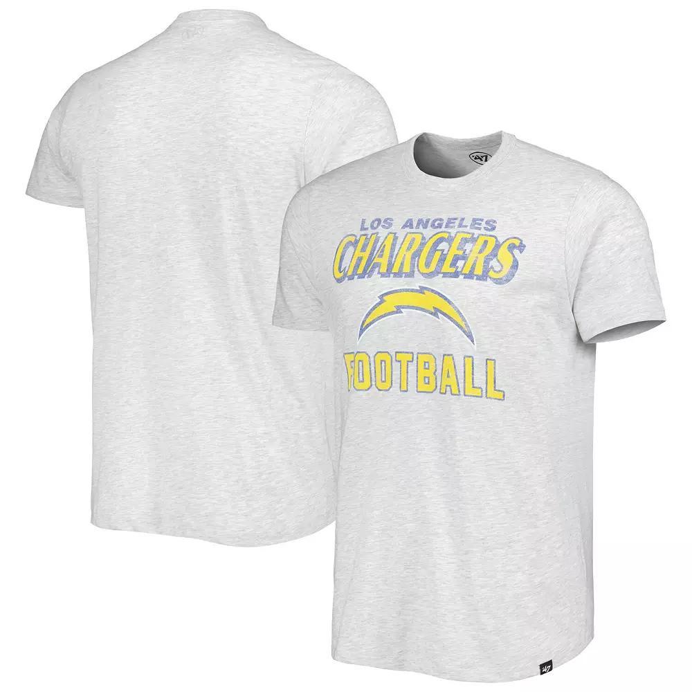 Men's '47 Heathered Gray Los Angeles Chargers Dozer Franklin Lightweight T-Shirt, Size: 3XL, Grey Product Image