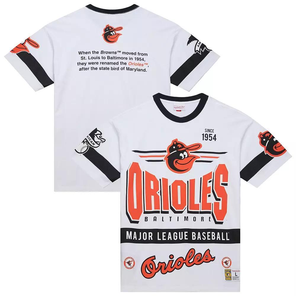 Men's Mitchell & Ness White Baltimore Orioles Cooperstown Collection Team Origins Premium T-Shirt, Size: 2XL Product Image