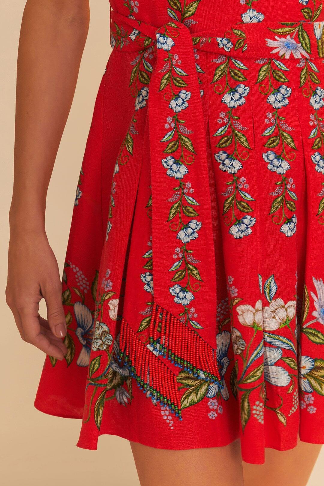 Red Sweet Bloom Bouquet LENZING™ ECOVERO™ Euroflax™ Mini Dress Product Image