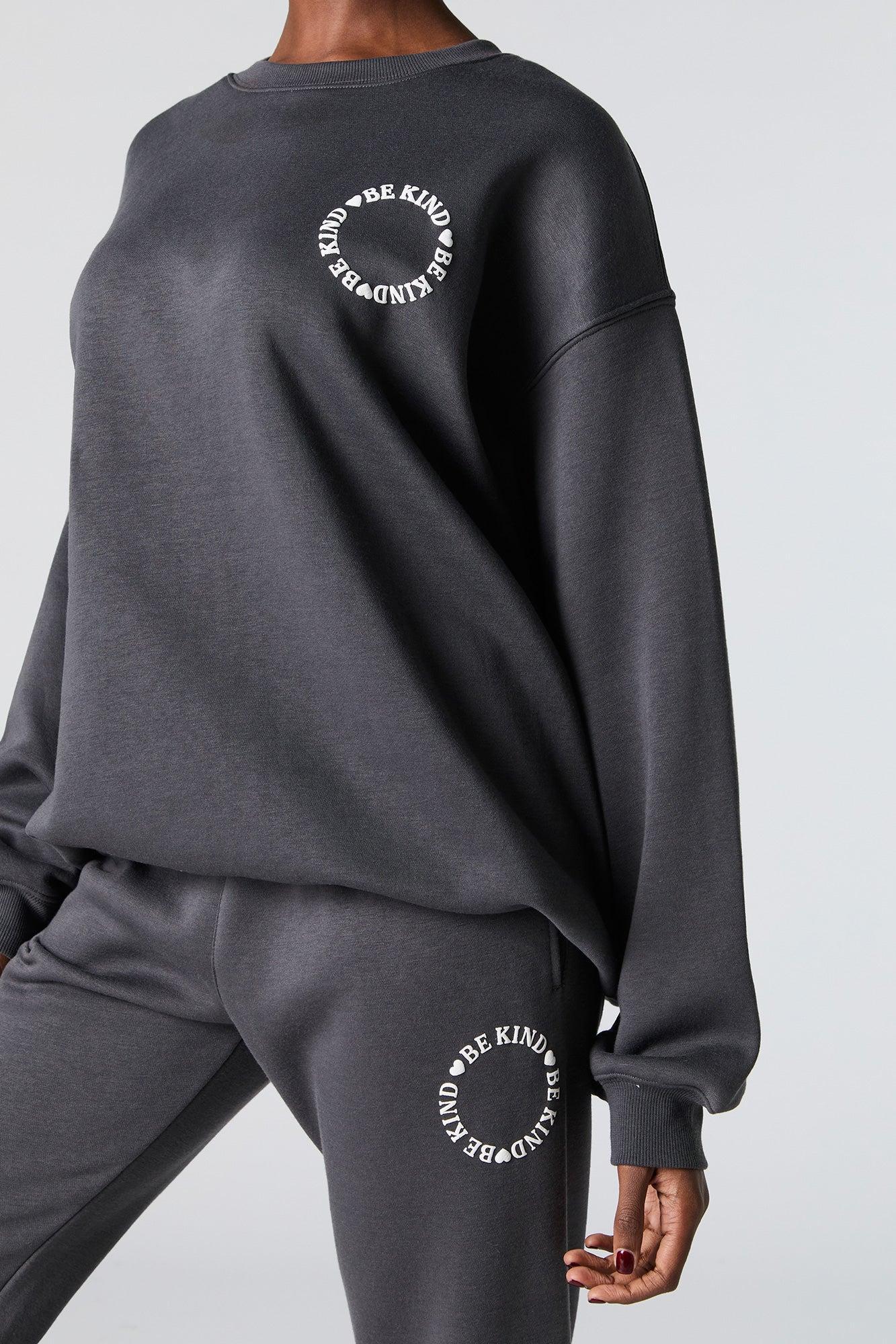 Oversized Graphic Fleece Sweatshirt Female Product Image