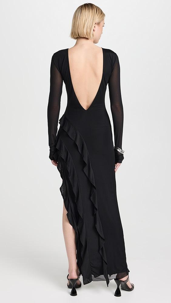 AFRM Jacie Ruffle Open Back Maxi Dress | Shopbop Product Image