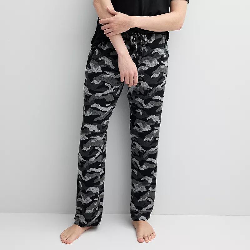 Men's Sonoma Goods For Life® Supersoft Drawstring Pajama Pants, Size: Large, Dark Gray Plaid Product Image