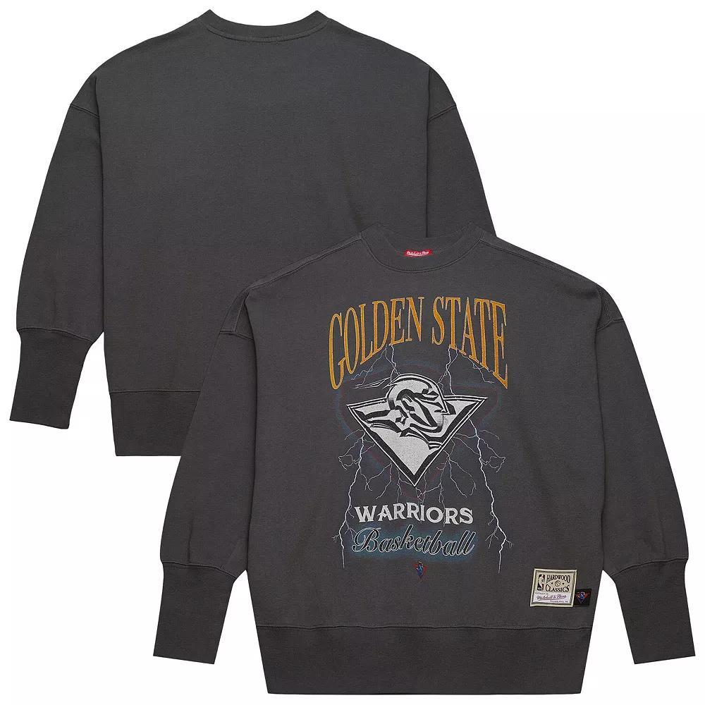 Women's Mitchell & Ness Black Golden State Warriors Hardwood Classics Lightweight Pullover Sweatshirt, Size: Medium Product Image