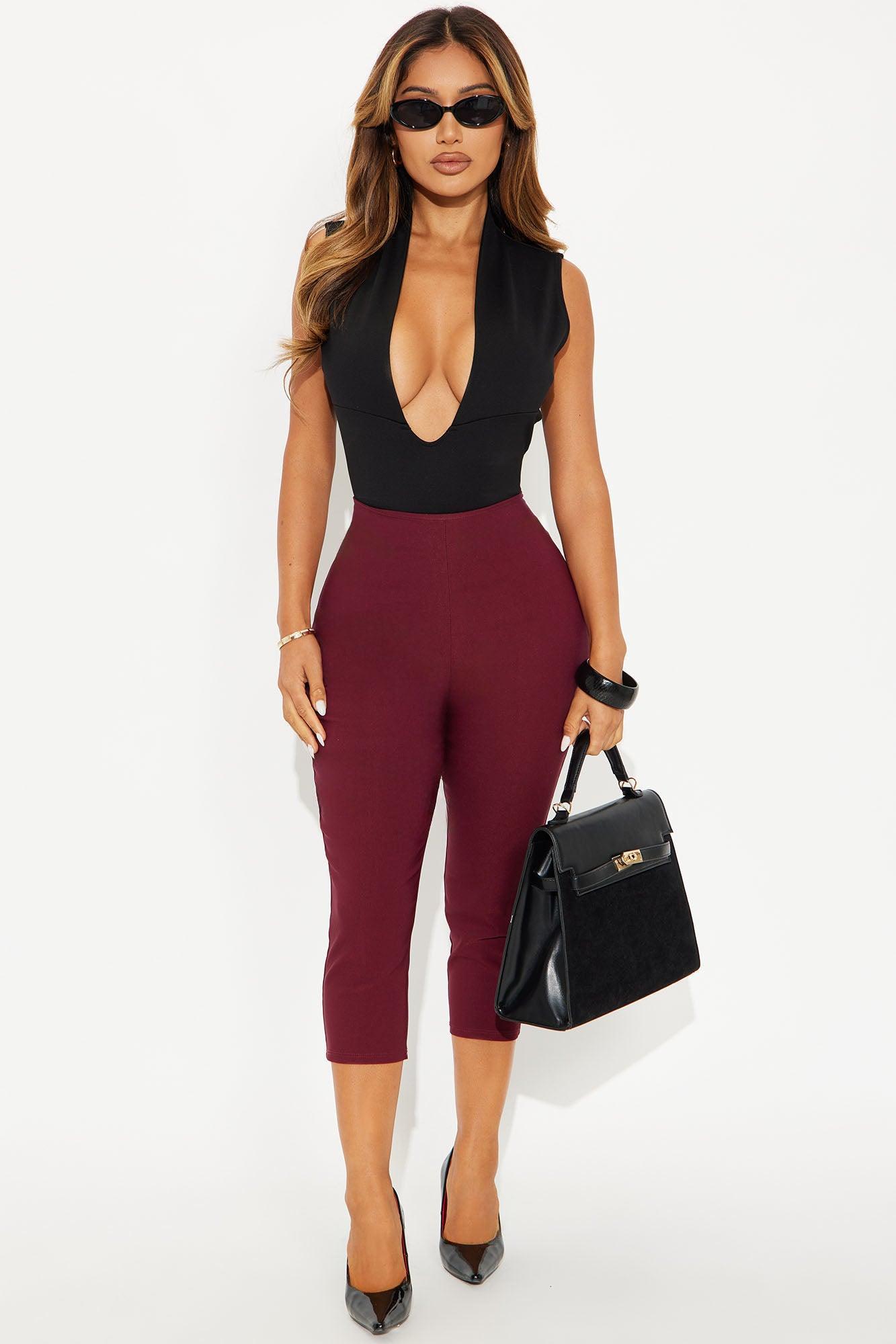 Rayna Deep V Neck Bodysuit - Black Product Image