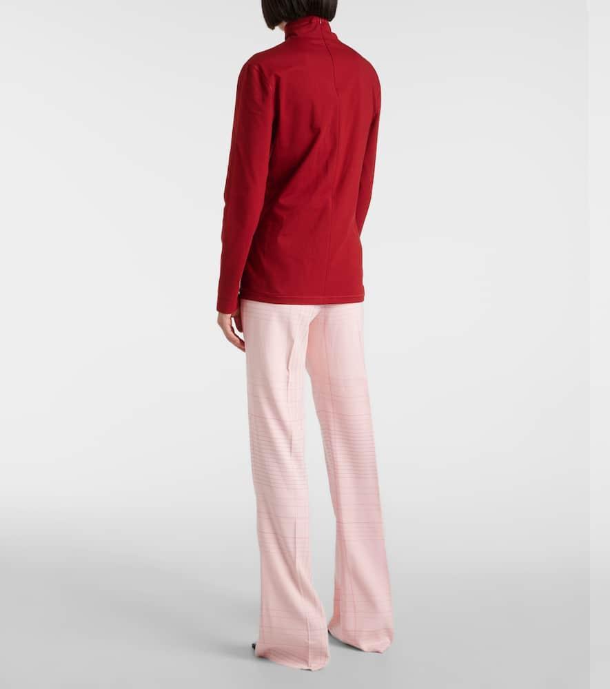 BOTTEGA VENETA Cotton-blend Jersey Turtleneck Top In Red Product Image