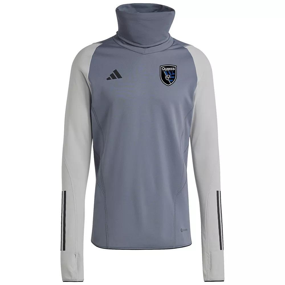 Mens adidas Gray San Jose Earthquakes Warm Raglan COLD.RDY Top Product Image