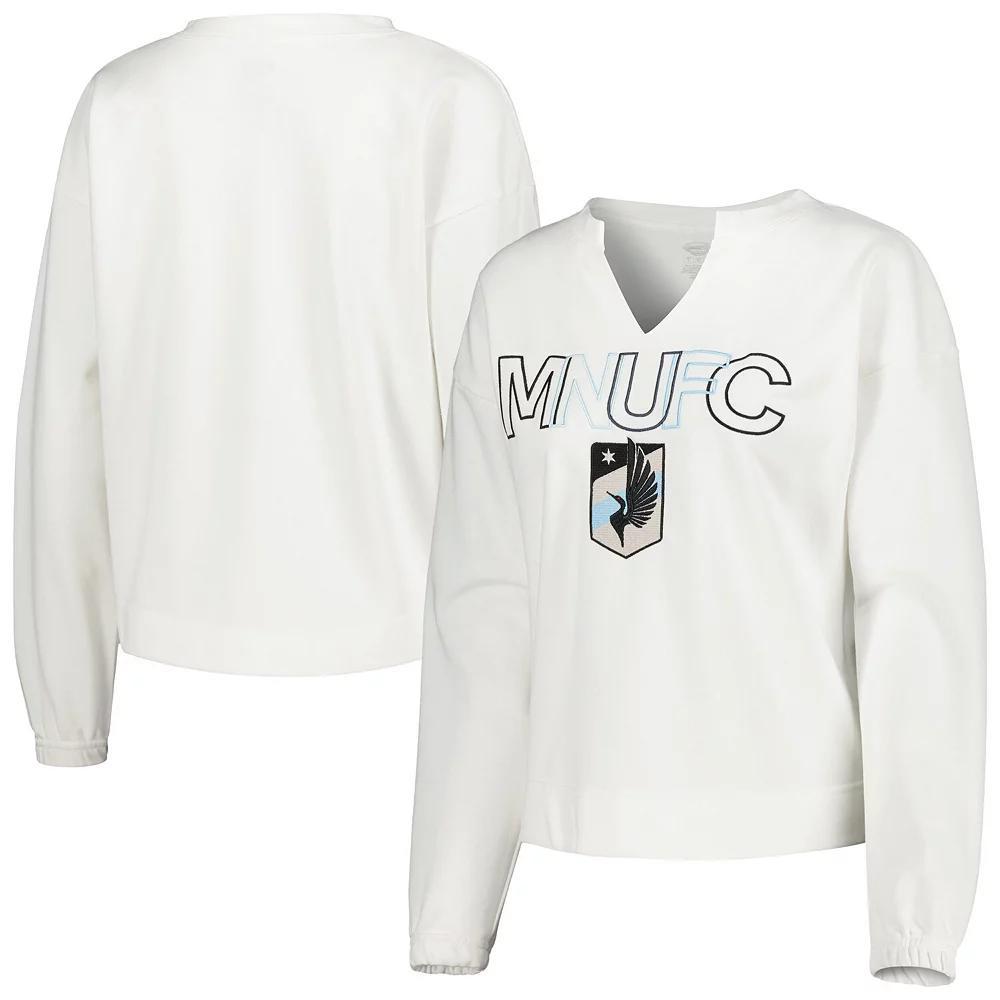 Women's Concepts Sport  White Minnesota United FC Sunray Notch Neck Long Sleeve T-Shirt, Size: Medium, Mfc White Product Image