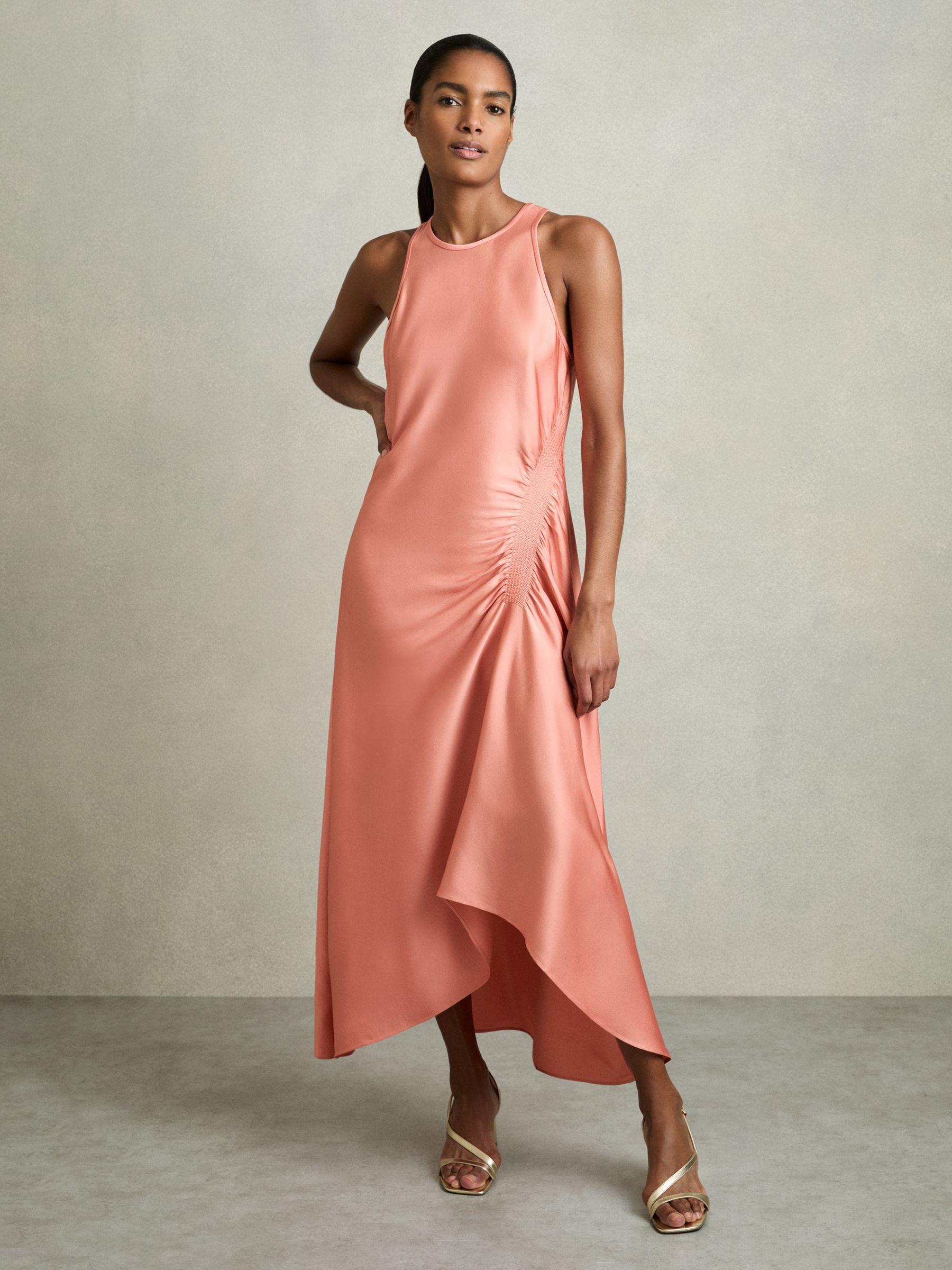 Petite Linen Belted Sleeveless Midi Dress in Neutral Product Image