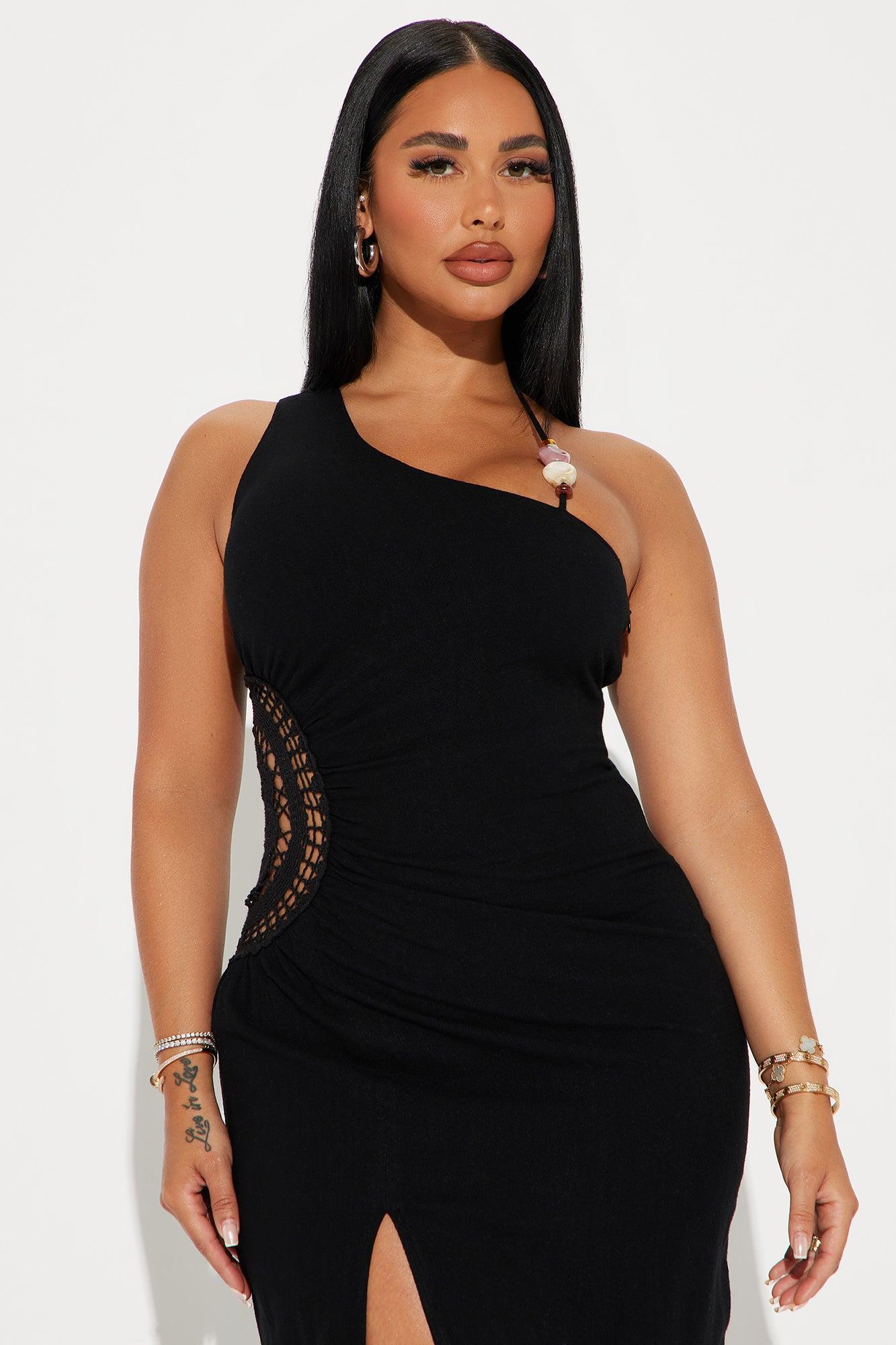 Cruising Linen Maxi Dress - Black Product Image
