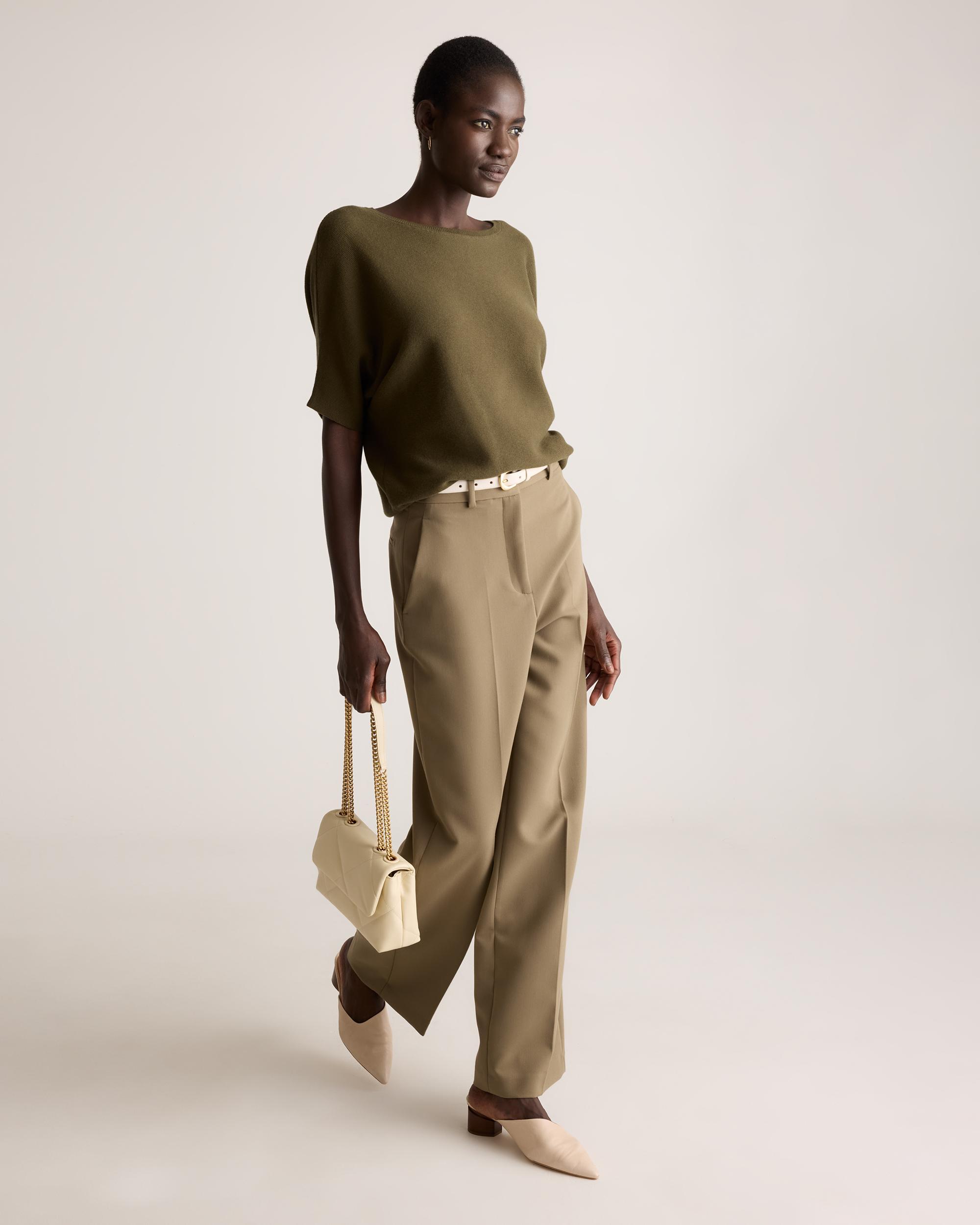 Quince | Women's Lightweight Cotton Cashmere Link-Stitch Dolman Sweater Product Image