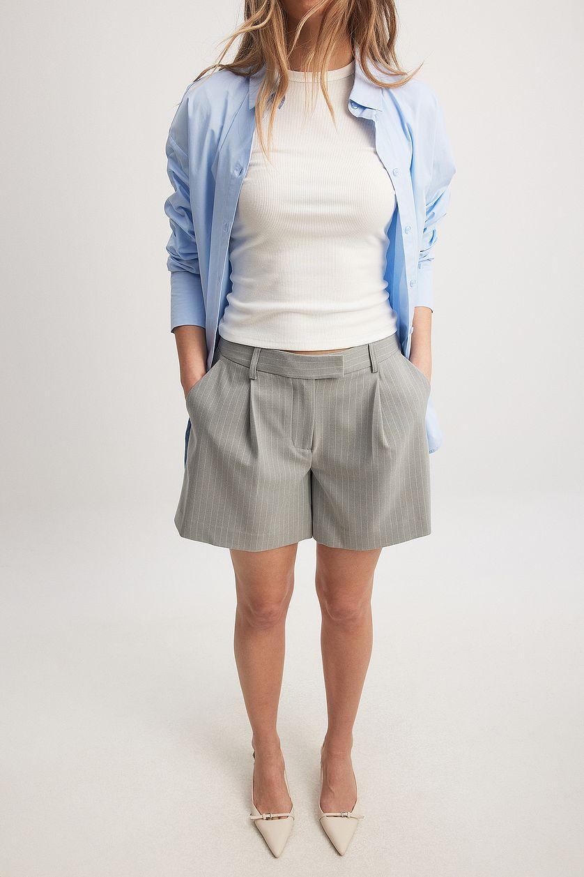 Pinstriped Tailored Shorts Product Image