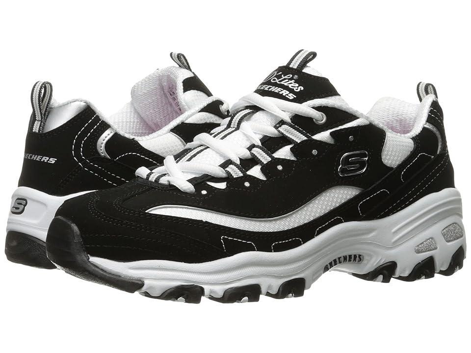 Skechers® D'Lites Women's Shoes, Size: 11, Black White Nubuck Product Image