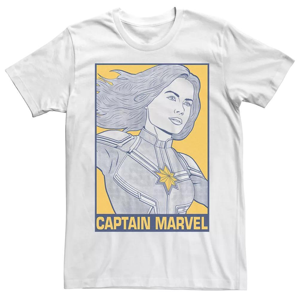 Men's Marvel Avengers Pop Captain Marvel Tee, Size: Small, White Product Image