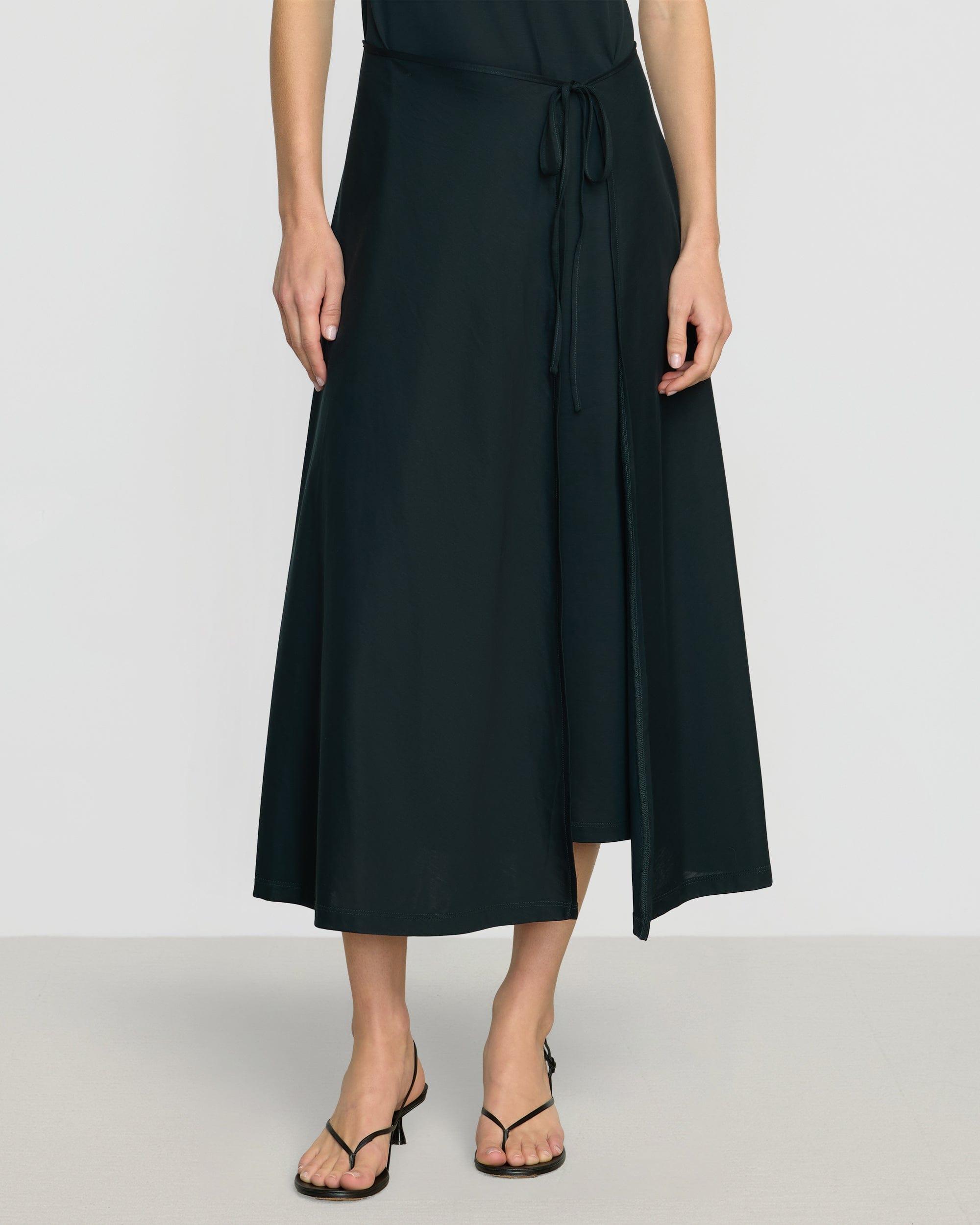 Amelia Asymmetric-Neck Wrap Dress Product Image