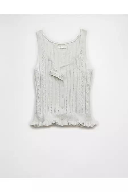 AE Pointelle Peplum Sweater Tank Top Women's Product Image