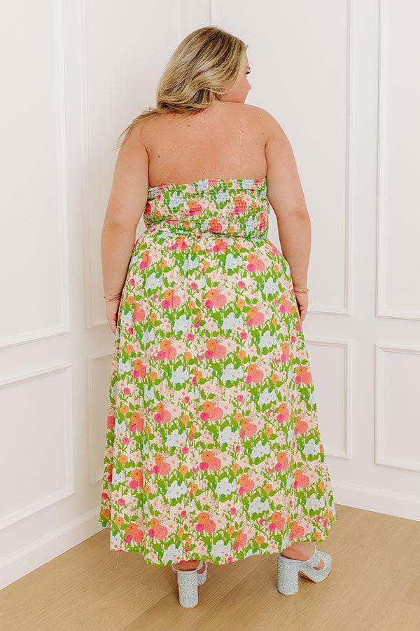 Dreaming Of Dahlias Floral Maxi Dress Curves Product Image
