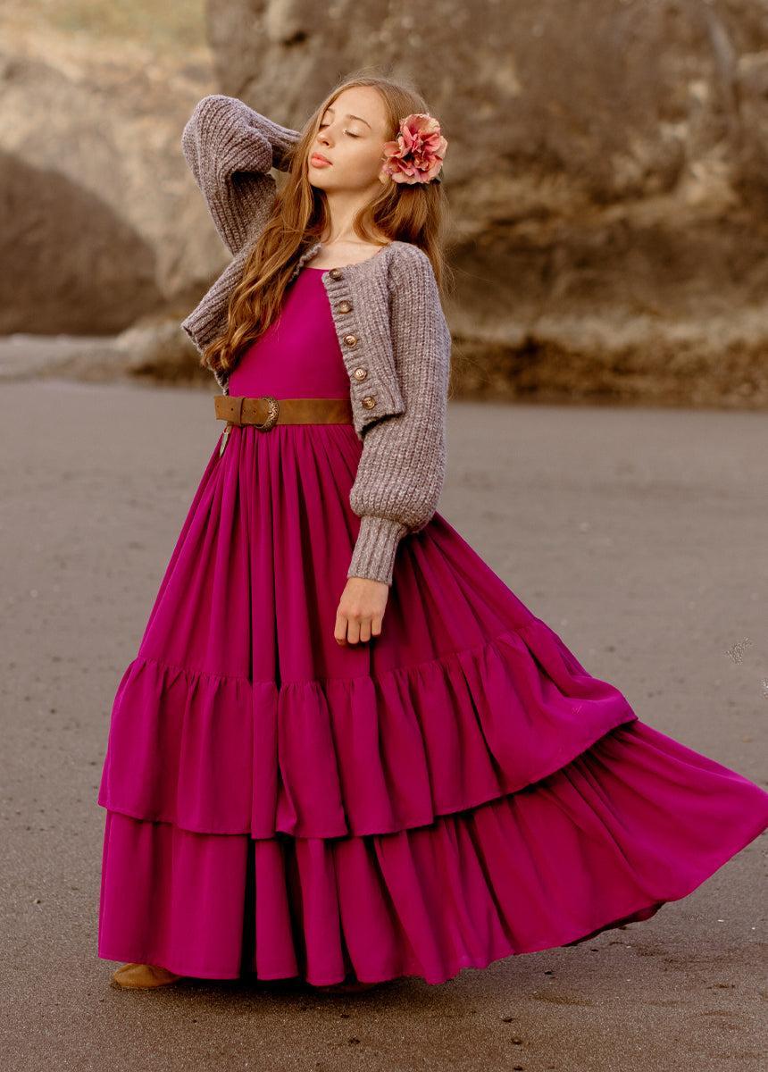 Catrin Dress in Berry Girls Product Image
