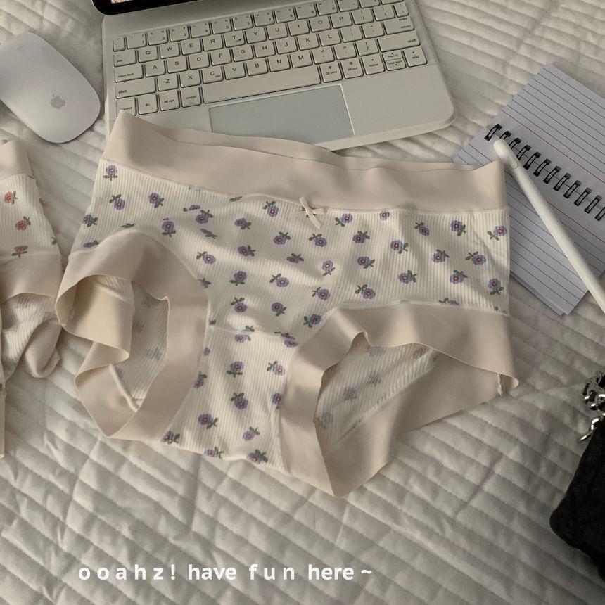 Floral Print Bow Panty Product Image