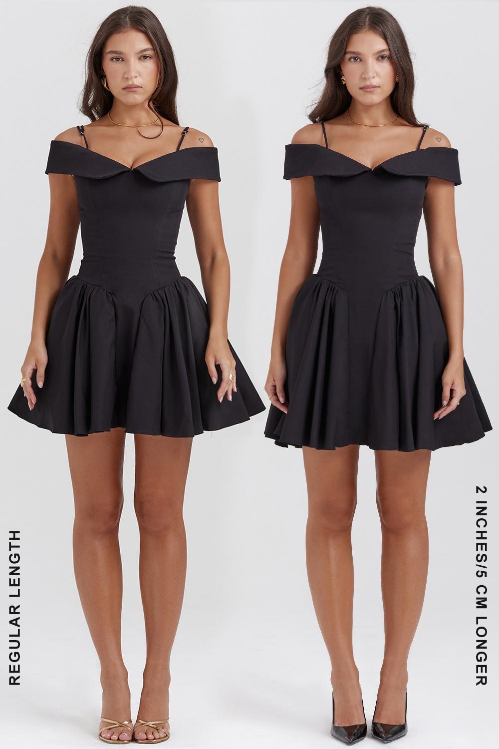 Elida  black off shoulder mini dress Product Image