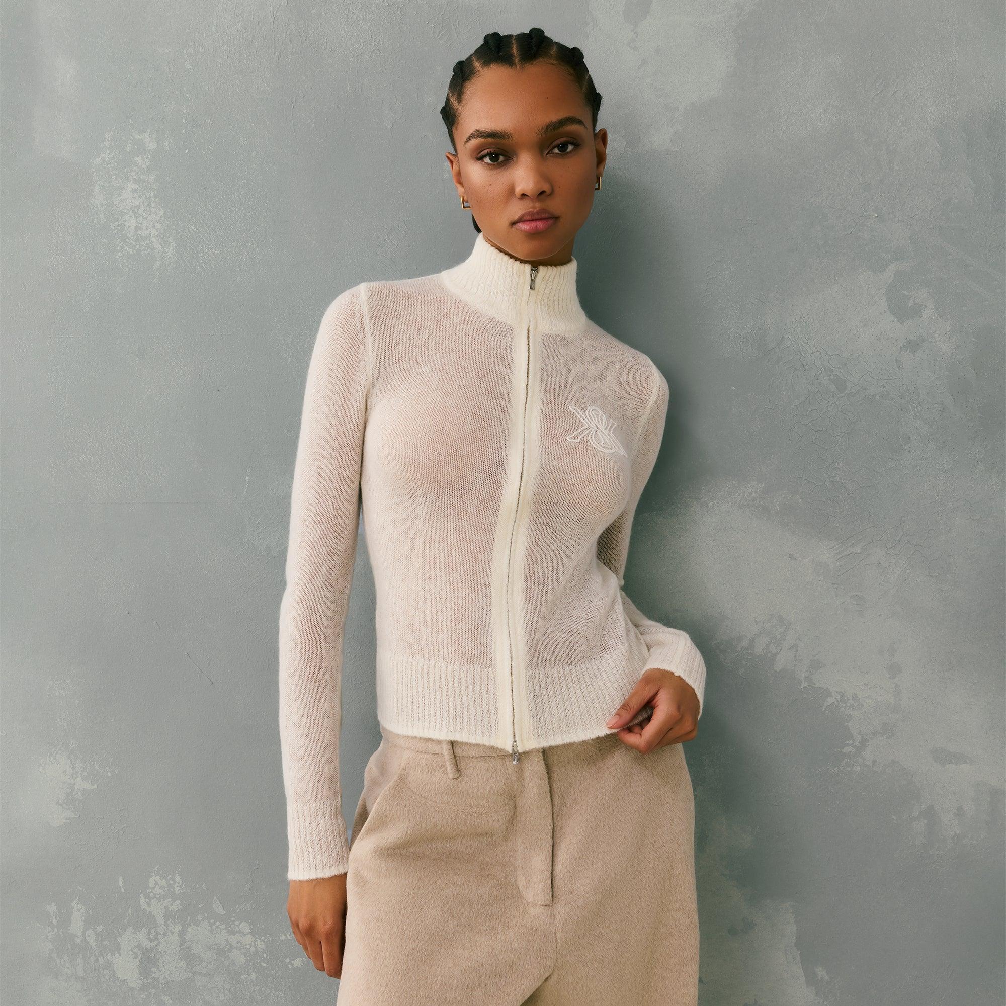 Kith Women Ina Mohair Track Zip - Sandrift Female Product Image