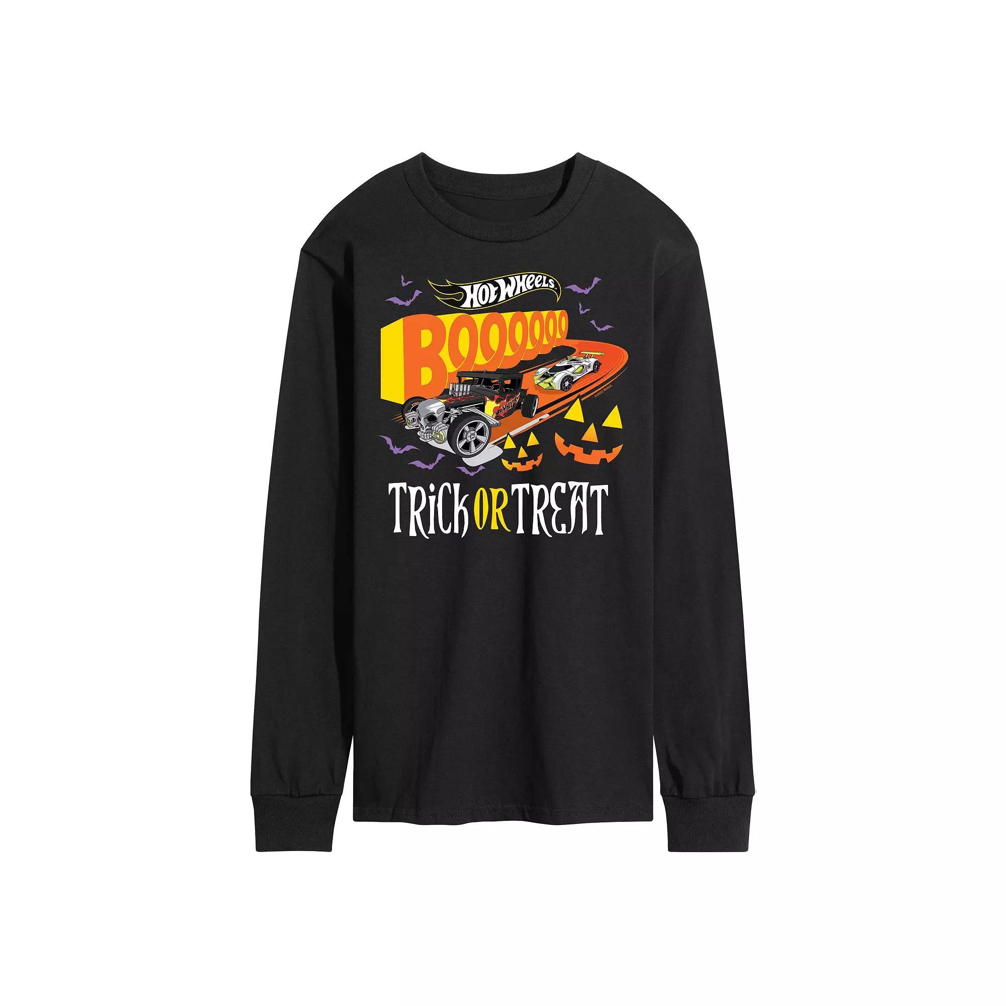 Mens Hot Wheels Trick Or Treat Long Sleeve Graphic Tee Product Image