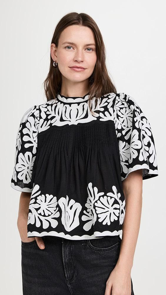 Sea Agathe Applique Short Sleeve Top | Shopbop Product Image