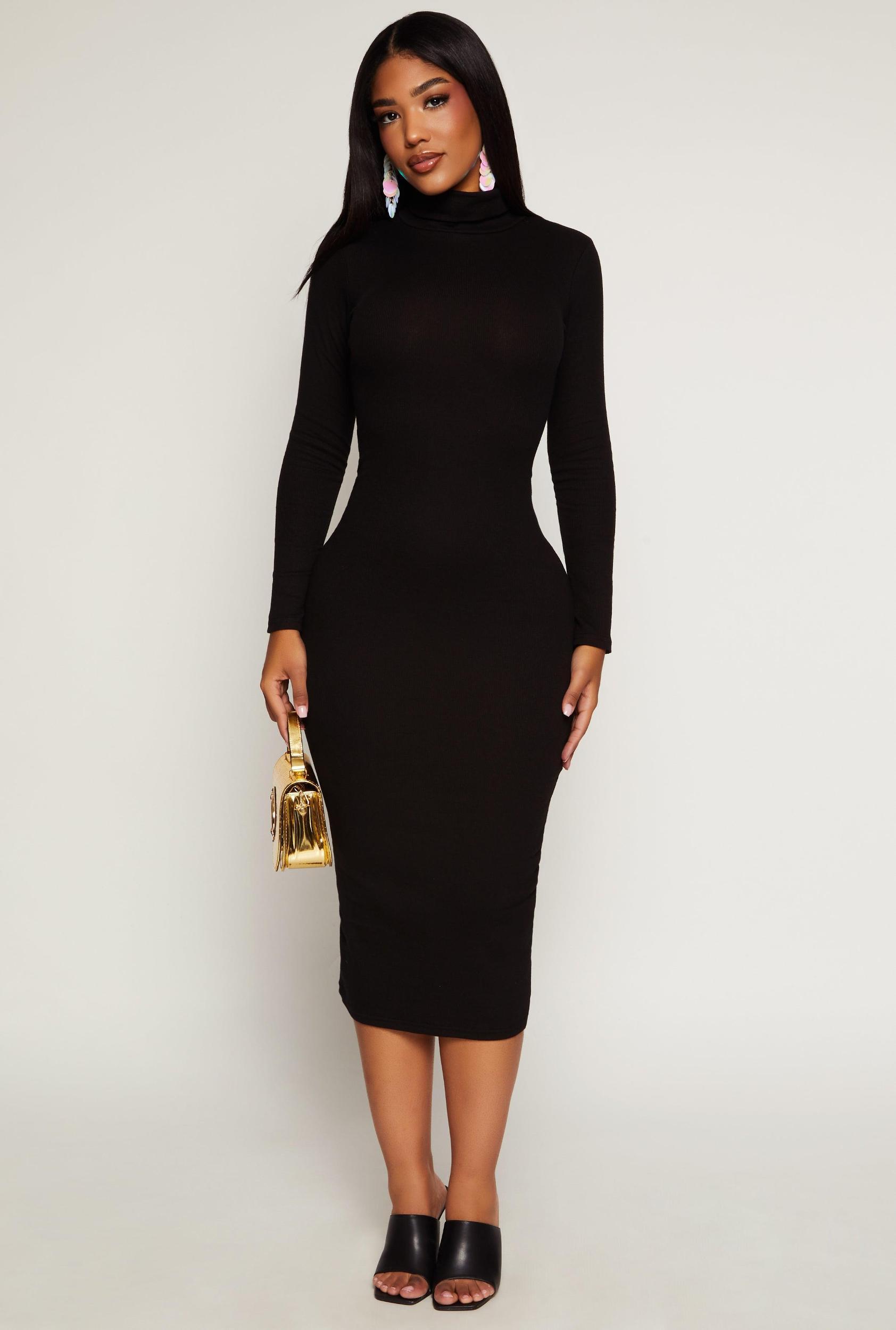 Womens Daisy Turtleneck Midi Dress Product Image