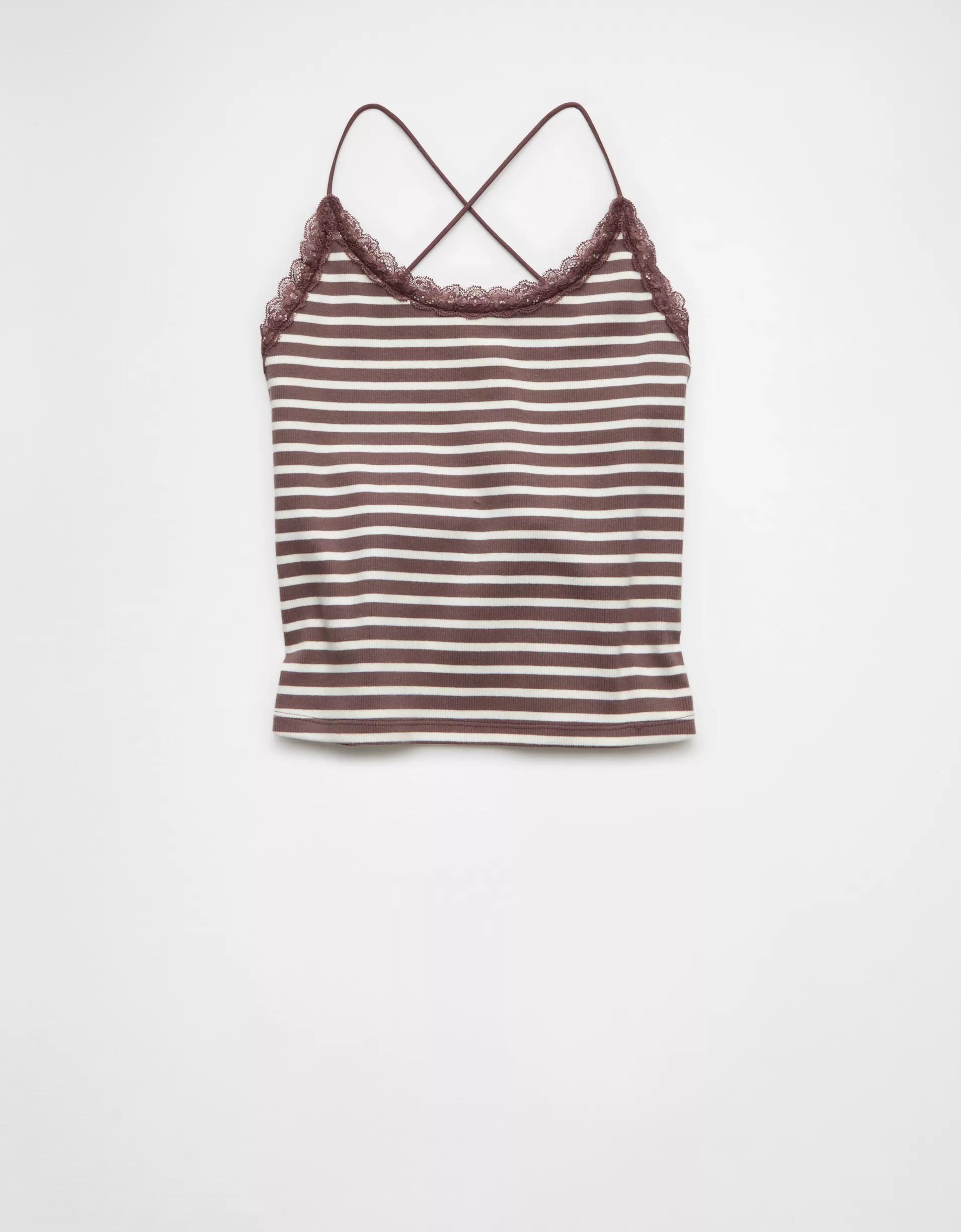 AE Strappy Go Lucky Cropped Lace Tank Top Product Image