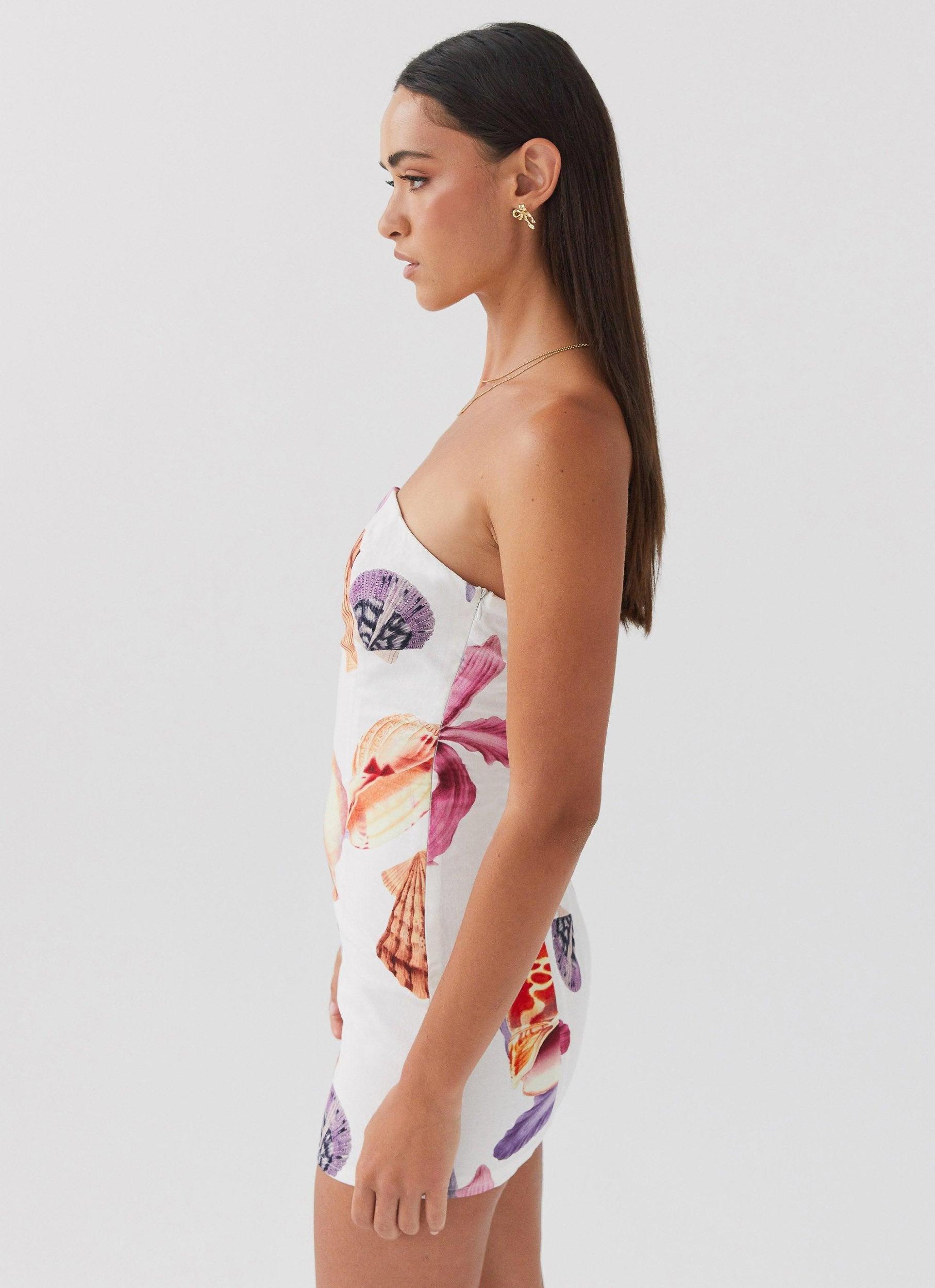 Freya Linen Mini Dress - Seaside Bouquet Product Image