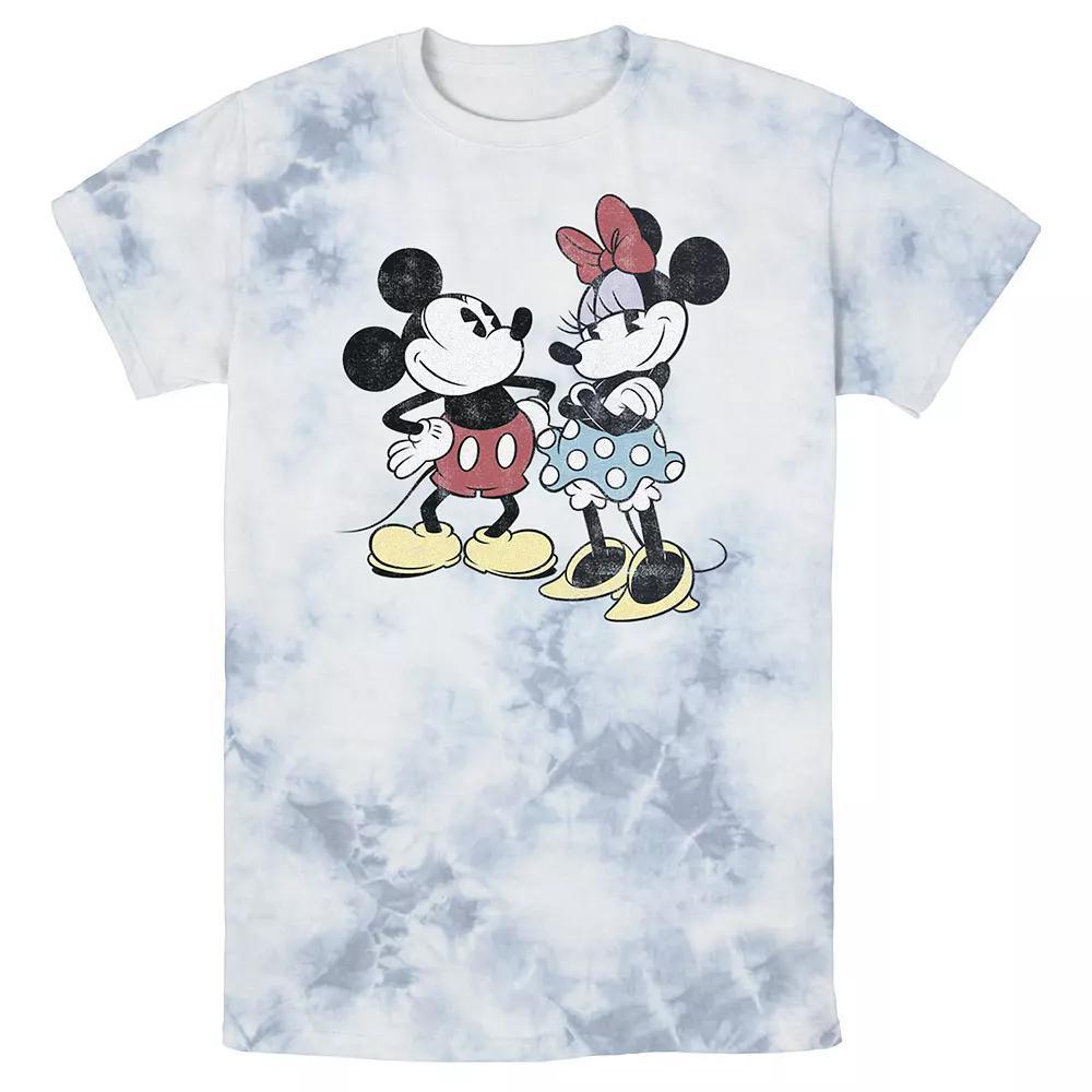 Disney's Mickey & Minnie Mouse Retro Friends Wash Tee, Men's, Size: Large, White Blue Product Image