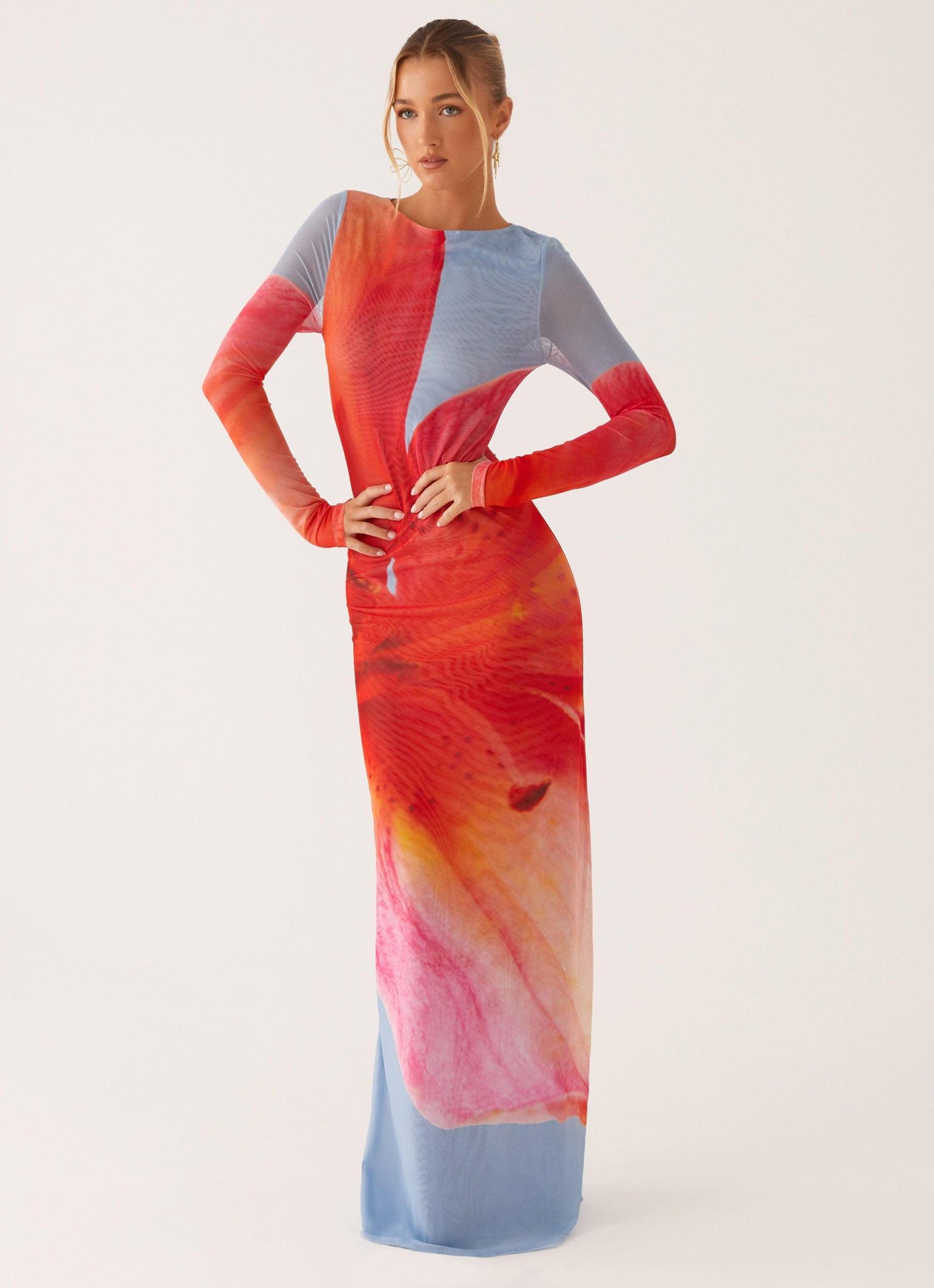 Jilly Maxi Dress - Blue Floral Product Image