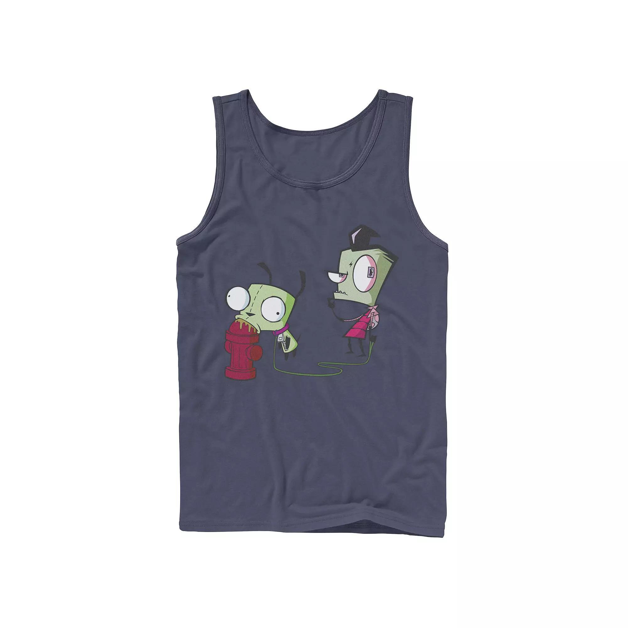 Men's Nickelodeon Invader Zim Walking Gir Fire Hydrant Portrait Graphic Graphic Tank Top, Size: Large, White Product Image