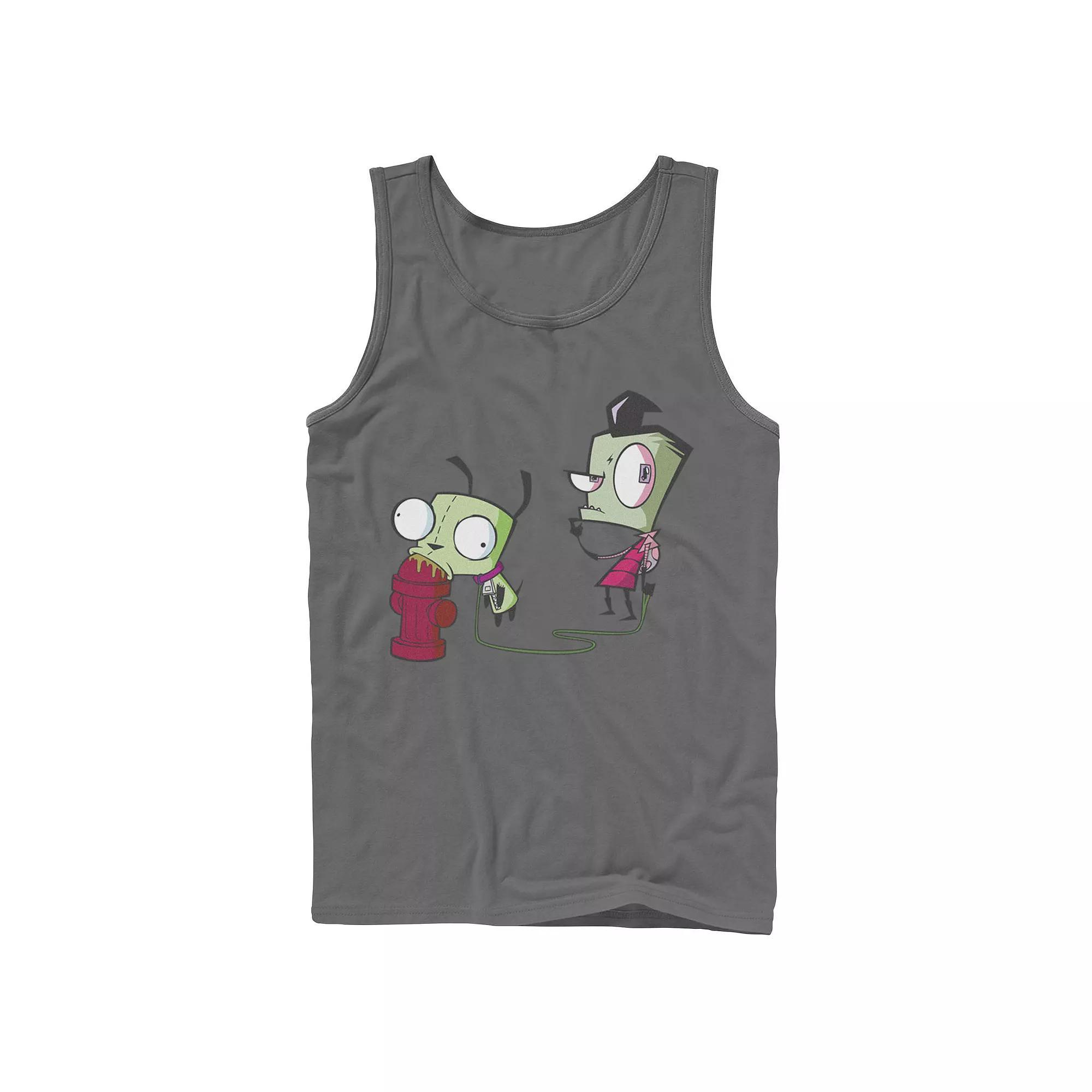 Men's Nickelodeon Invader Zim Walking Gir Fire Hydrant Portrait Graphic Graphic Tank Top, Size: Large, White Product Image