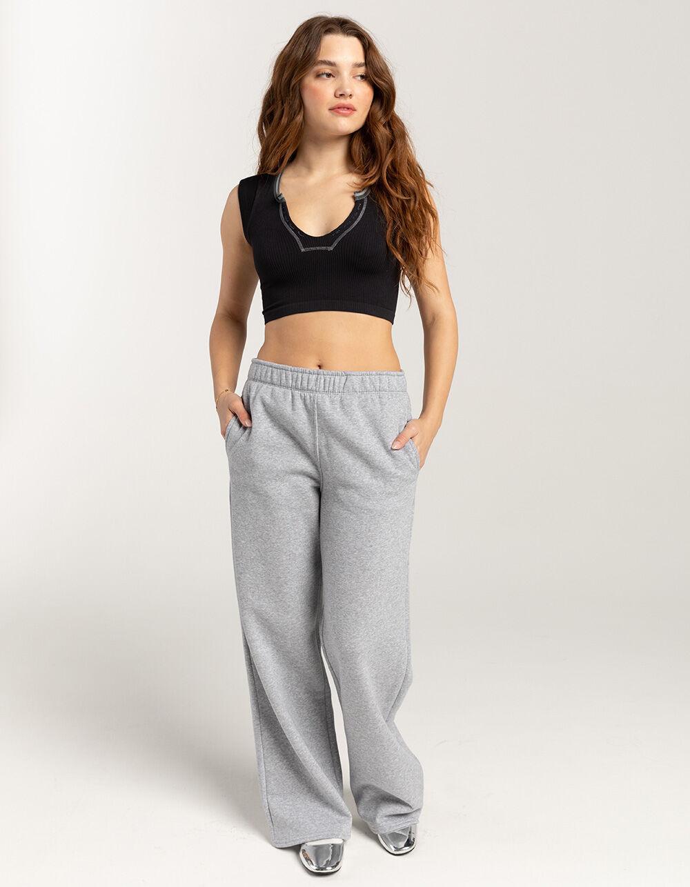 TILLYS Wide Leg Womens Sweatpants - BURGUNDY Product Image