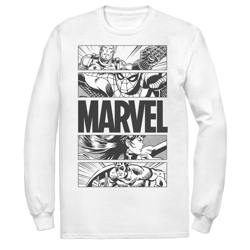 Men's Marvel Avengers Retro Action Panel Fill Tee, Boy's, Size: XXL, White Product Image