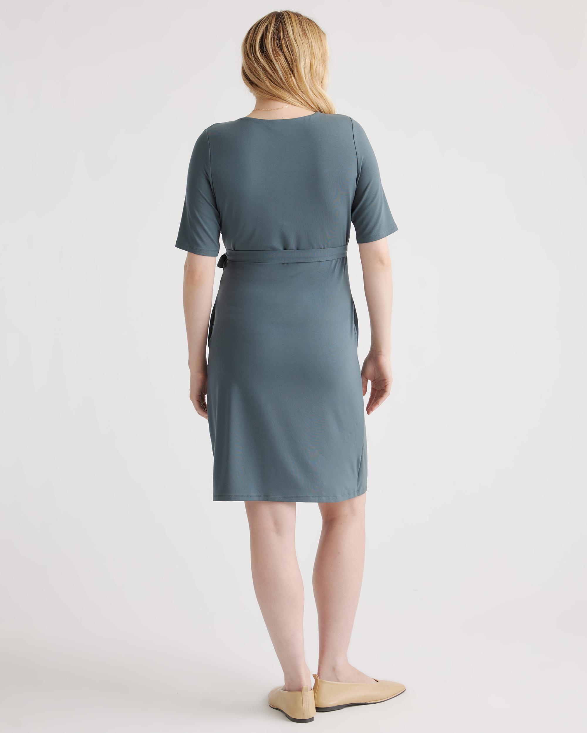 Quince | Women's Tencel Jersey Maternity & Nursing Wrap Dress Size XS Product Image