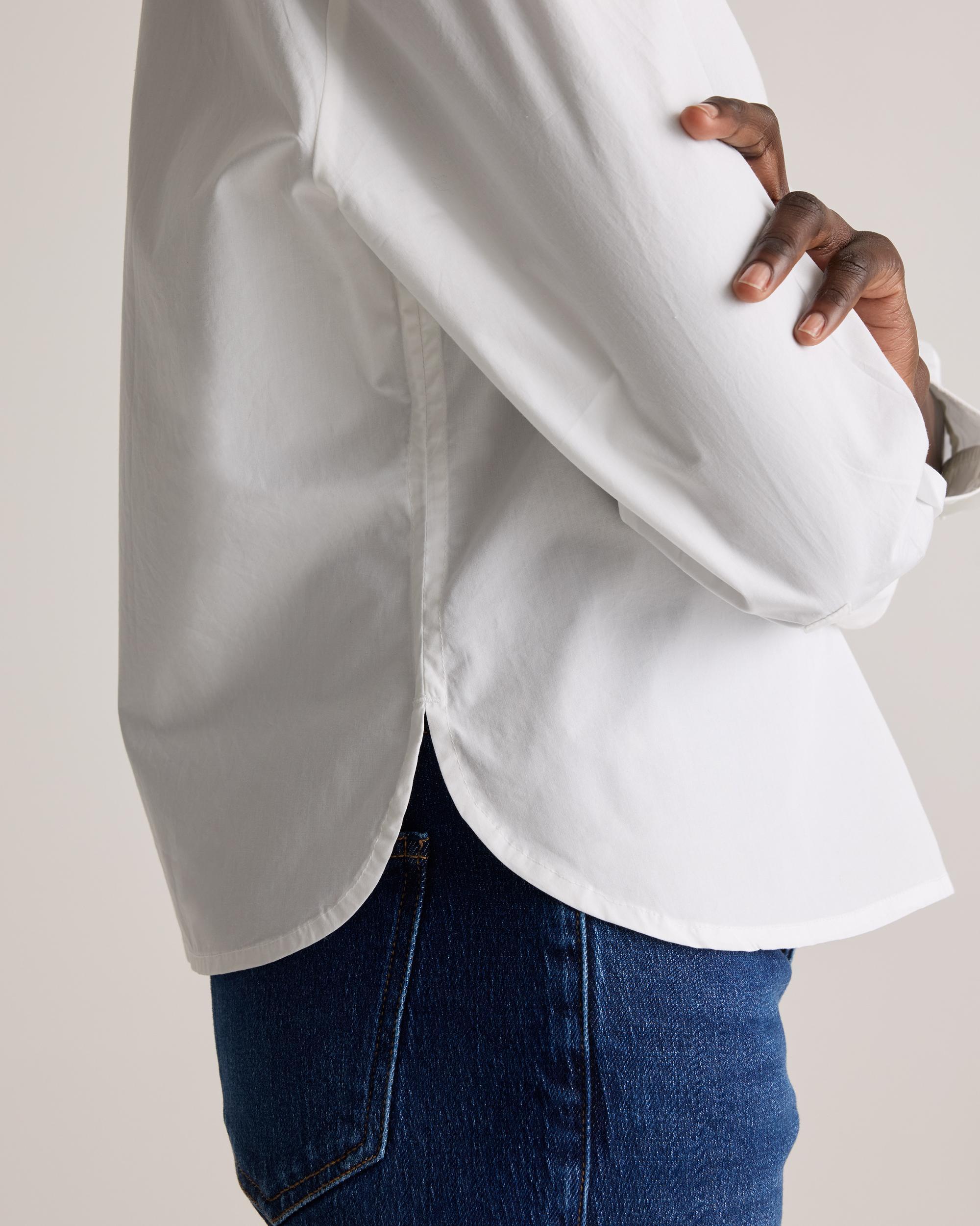 Quince | Women's Poplin Cropped Long Sleeve Shirt Size XS, Organic Cotton Product Image