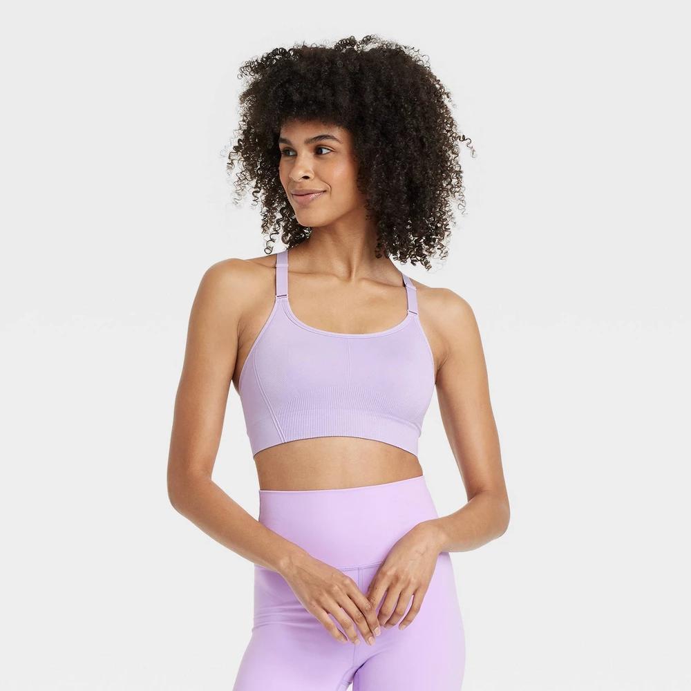 Women's Seamless Medium Support Cami Sports Bra - All In Motion™ Purple M Product Image