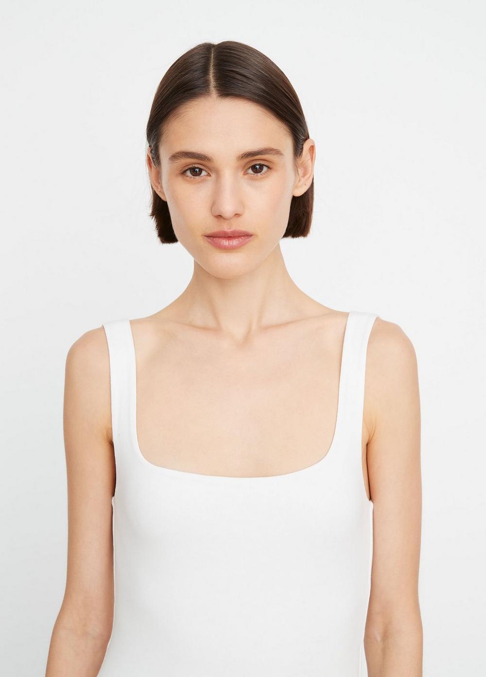Stretch-Pima Cotton Square-Neck Tank Product Image
