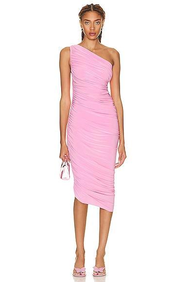 Womens Diana Ruched One-Shoulder Midi-Dress Product Image