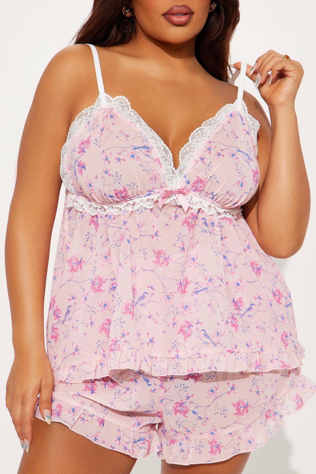 Just Lovely Chiffon Cami PJ Short Set - Pink Product Image