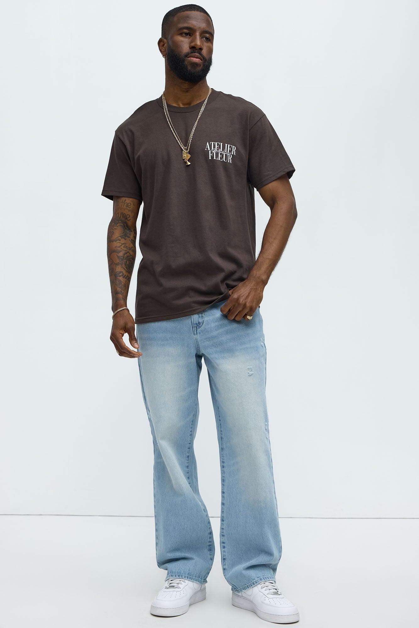 Atelier Fleur Paris Timeless Short Sleeve Tee - Brown Product Image