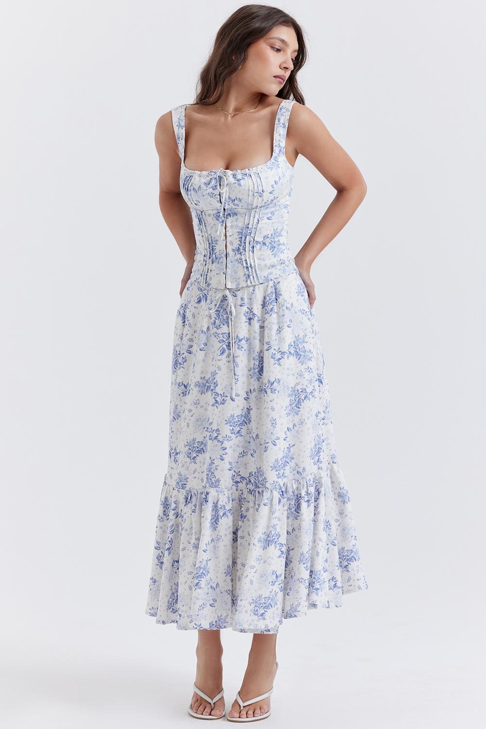 Chicca  blue floral print top Product Image