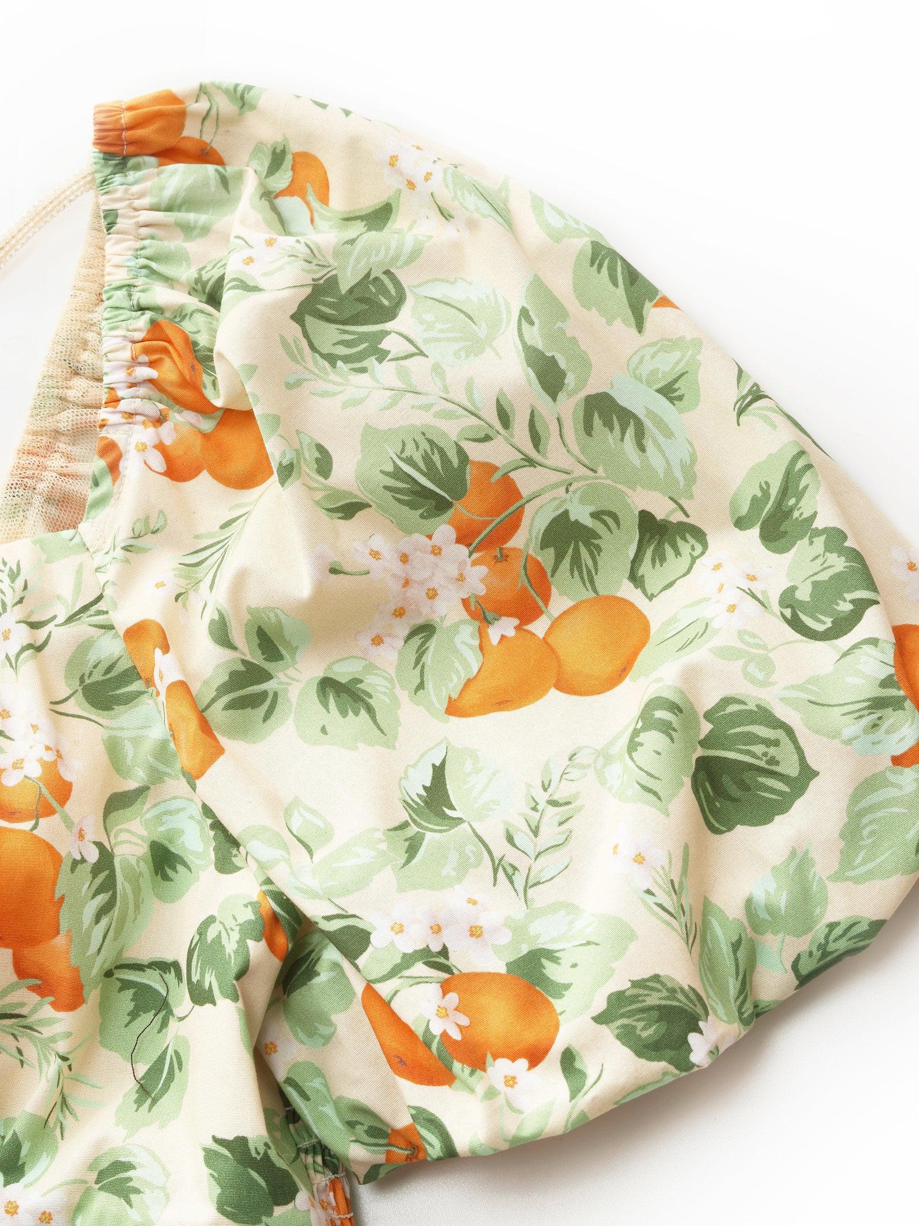 Cotton Floral Print Women Smocked Top Product Image