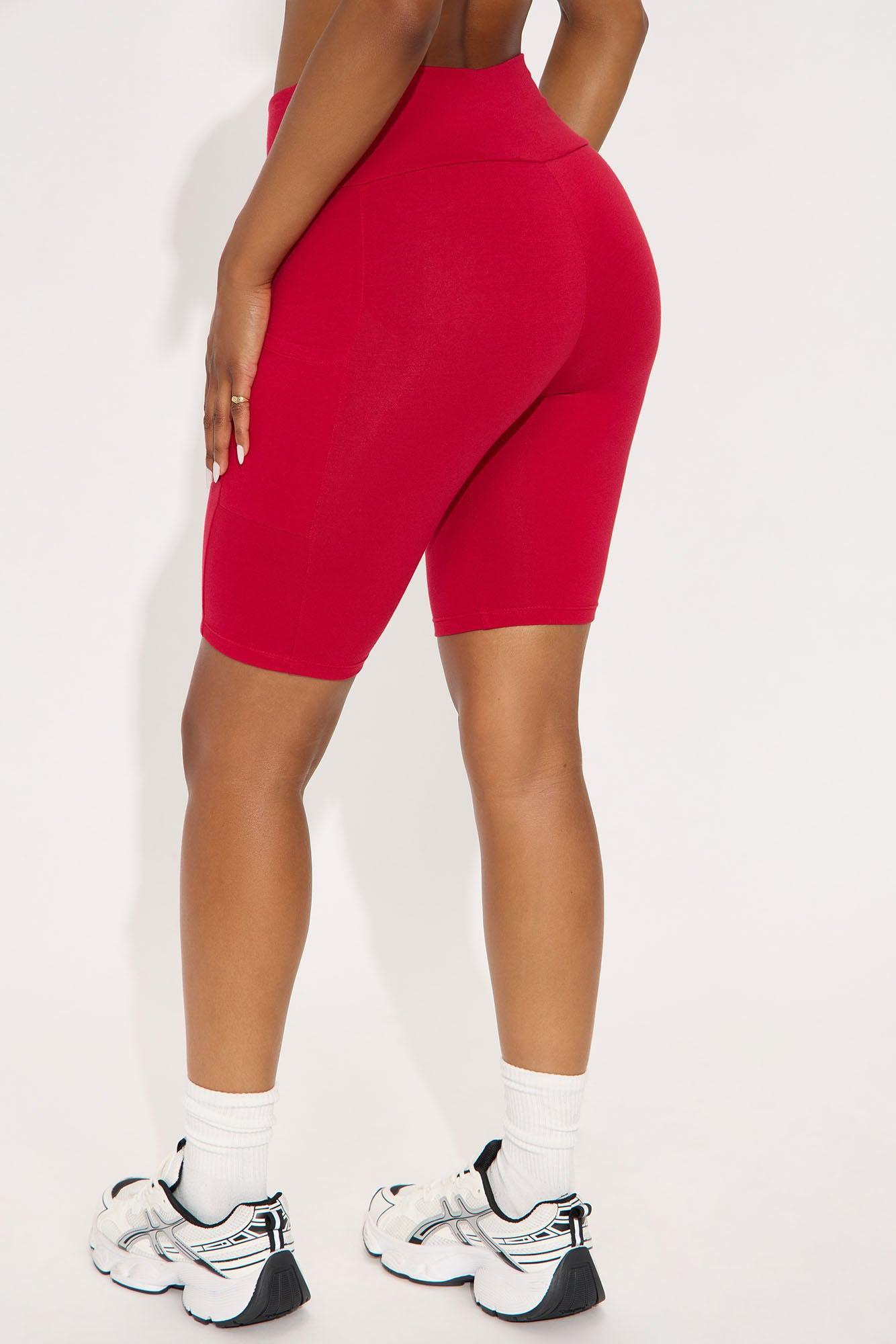Keeping Up Biker Short - Red Product Image