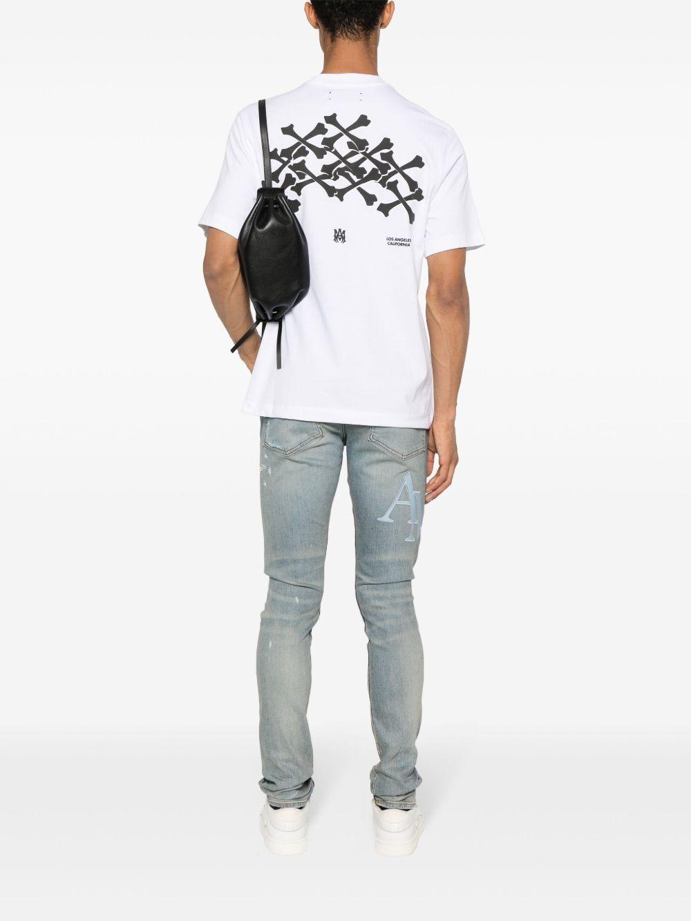 AMIRI Bones Stacked Cotton T-shirt In White Product Image
