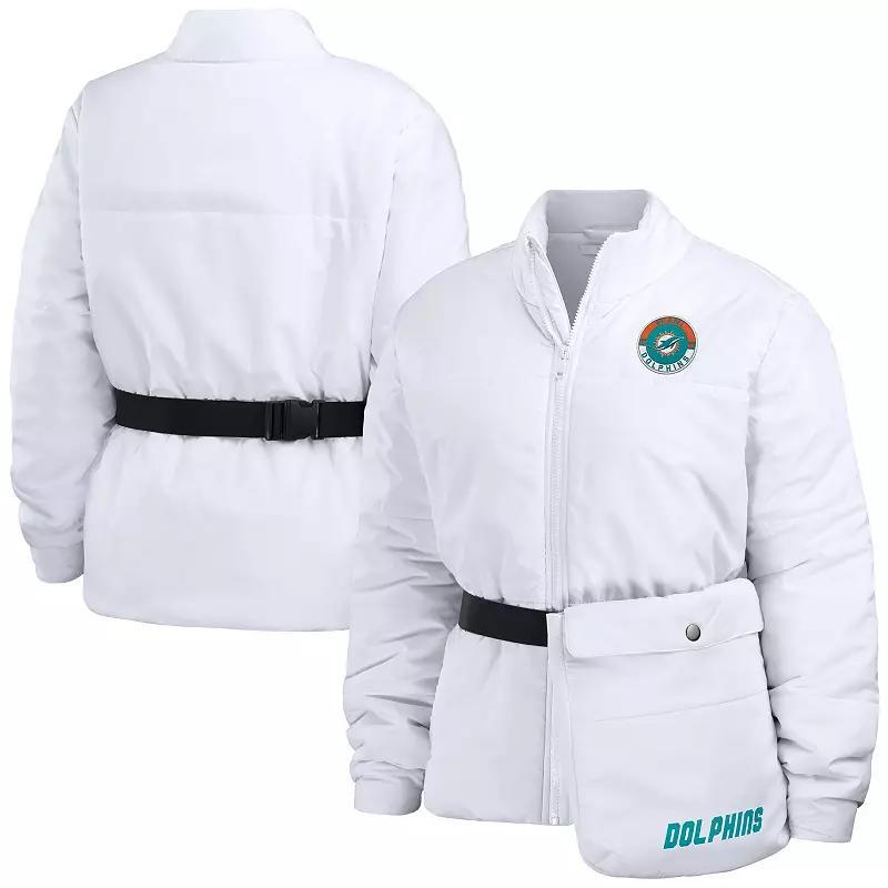 Women's WEAR by Erin Andrews  White Kansas City Chiefs Packaway Full-Zip Puffer Jacket, Size: 2XL Product Image