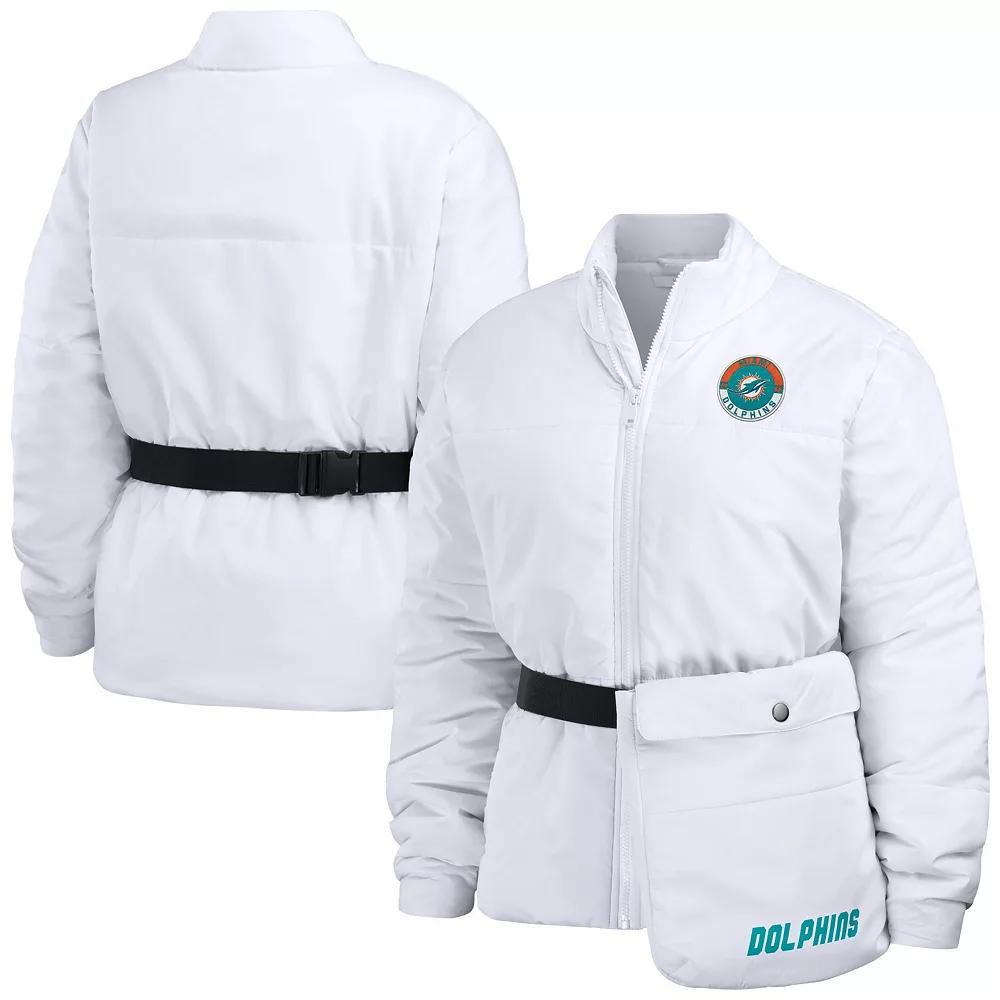 Women's WEAR by Erin Andrews  White Kansas City Chiefs Packaway Full-Zip Puffer Jacket, Size: 2XL Product Image