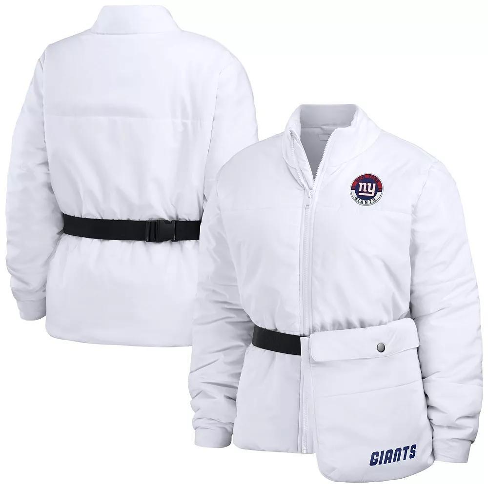 Women's WEAR by Erin Andrews  White New York Giants Packaway Full-Zip Puffer Jacket, Size: XL Product Image