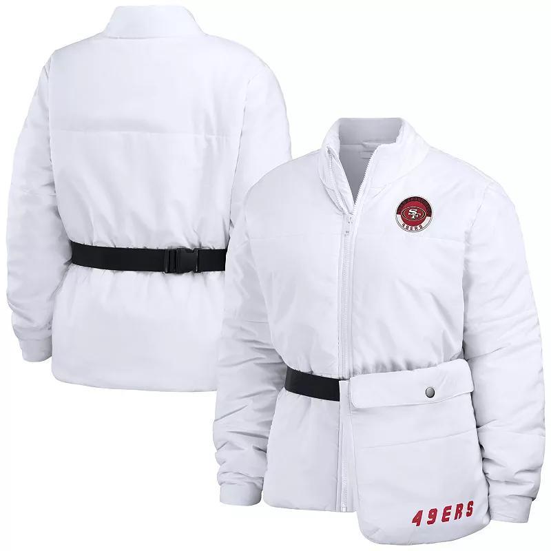 Women's WEAR by Erin Andrews  White New York Giants Packaway Full-Zip Puffer Jacket, Size: XL Product Image